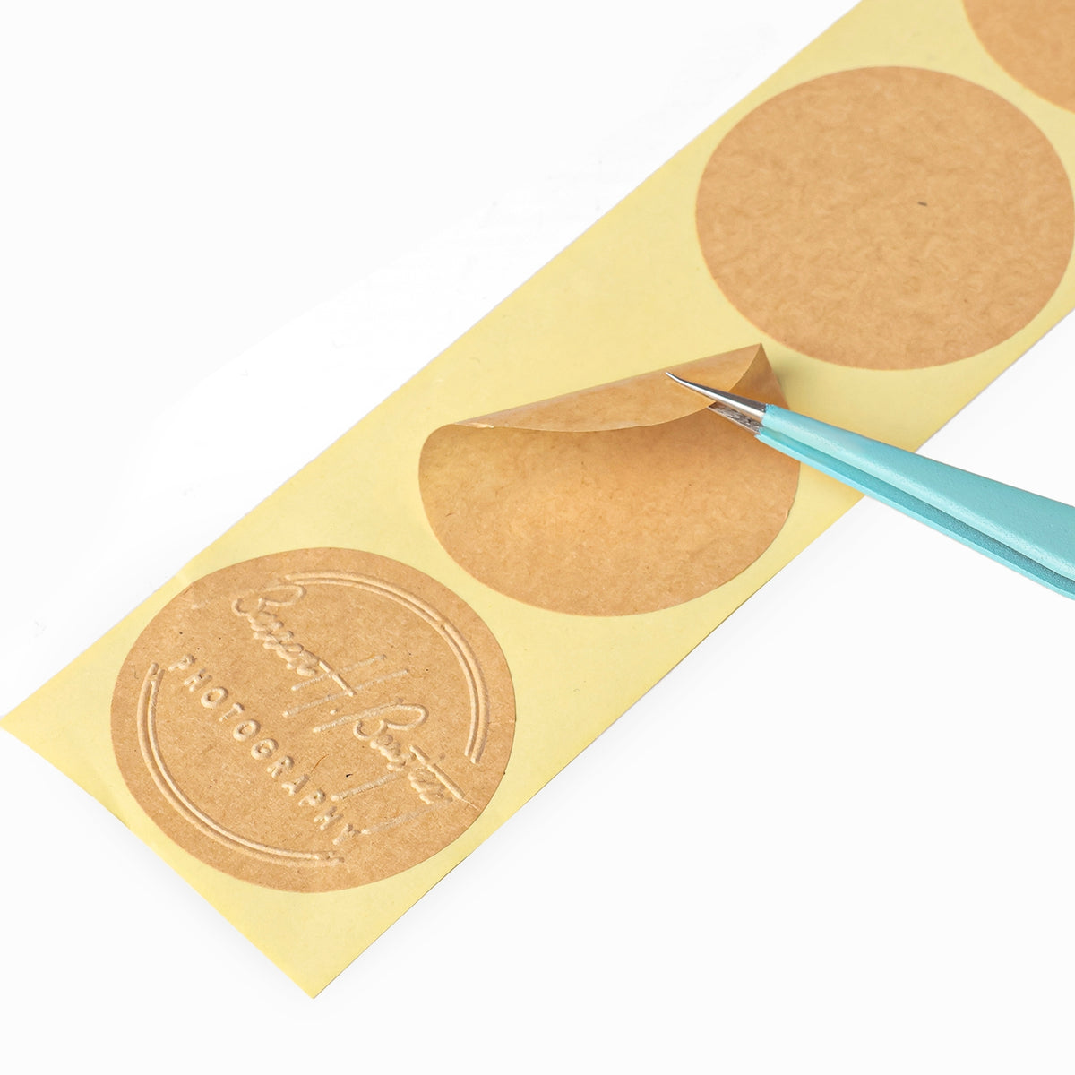 100 Pcs Adesivos de Etiquetas Kraft para Chancela - Etiquetas Companheiras em Branco10