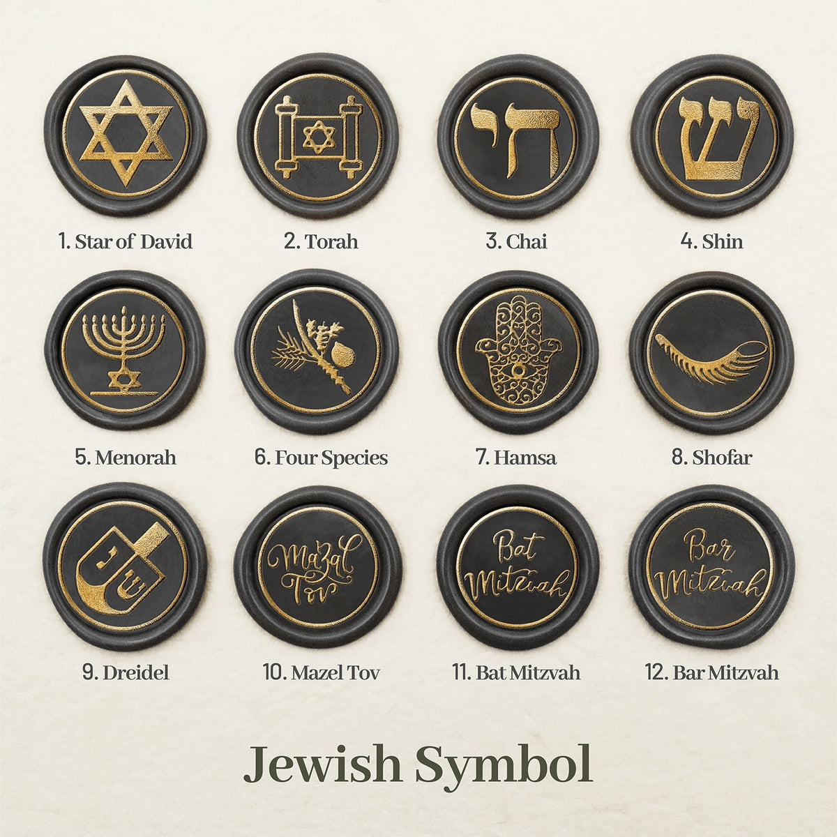 Design de carimbo de sinete de lacre de cultura judaica Stamprints