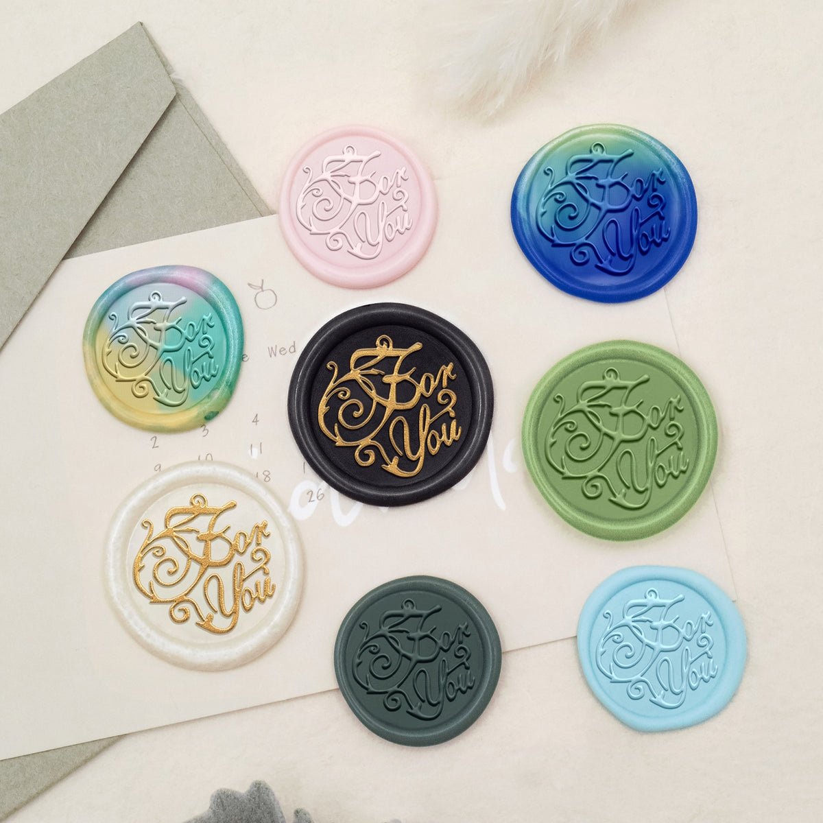 Carimbo de Sinete de Lacre de Saudação Stamprints - Para Ti 3