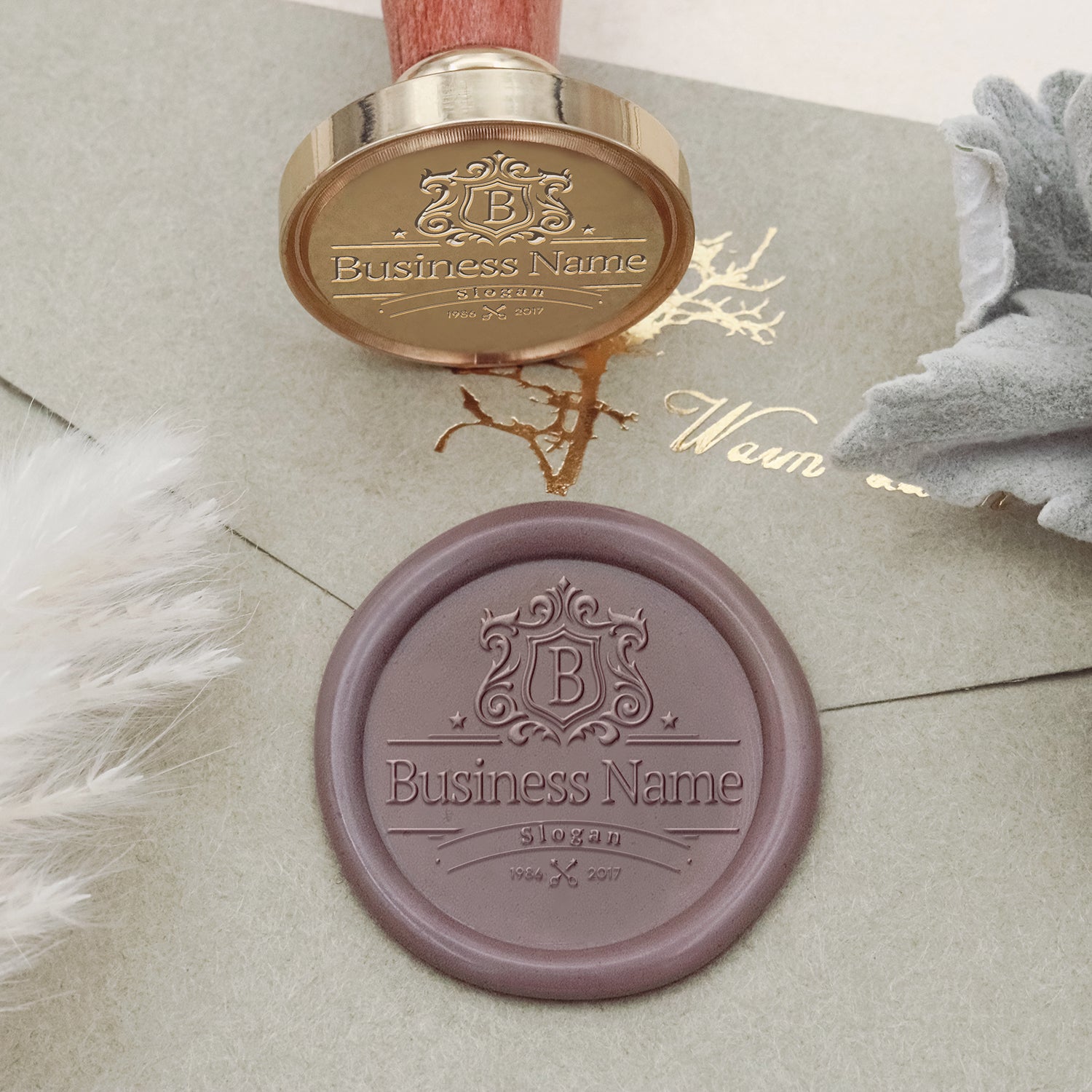 Custom Logo Wax Seal Stamp - Style 12-1