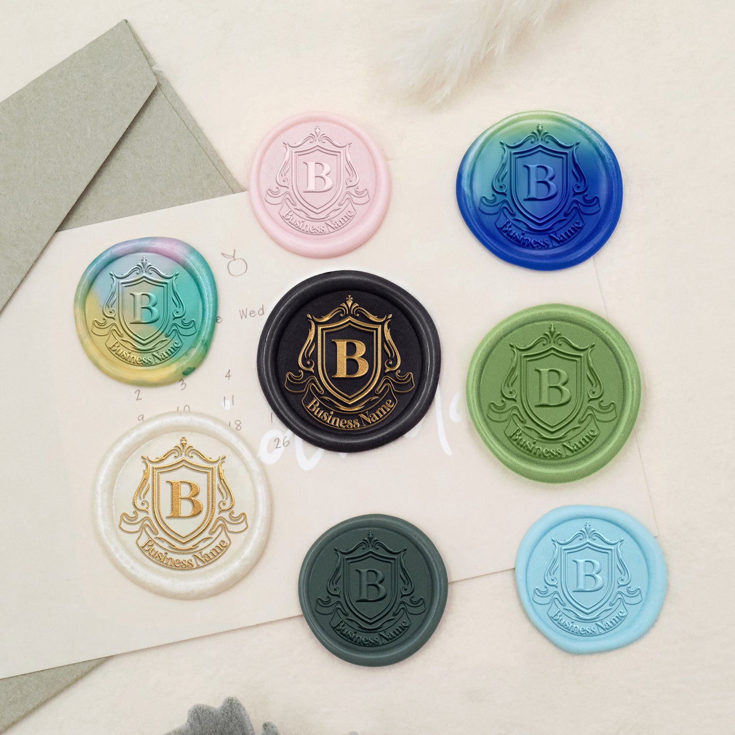 Carimbo de Sinete de Lacre com Logótipo Personalizado - Estilo 17-3