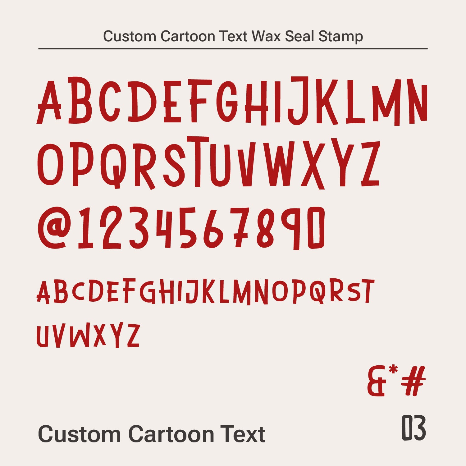 Carimbo de Sinete de Lacre de Texto de Desenho Animado Personalizado (10 Tipos de Letra)-7