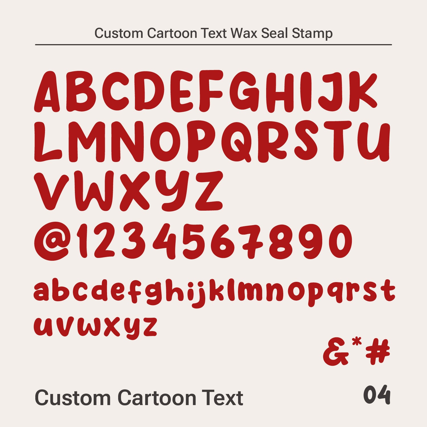 Carimbo de Sinete de Lacre com Texto de Desenho Animado Personalizado (10 Tipos de Letra)-8