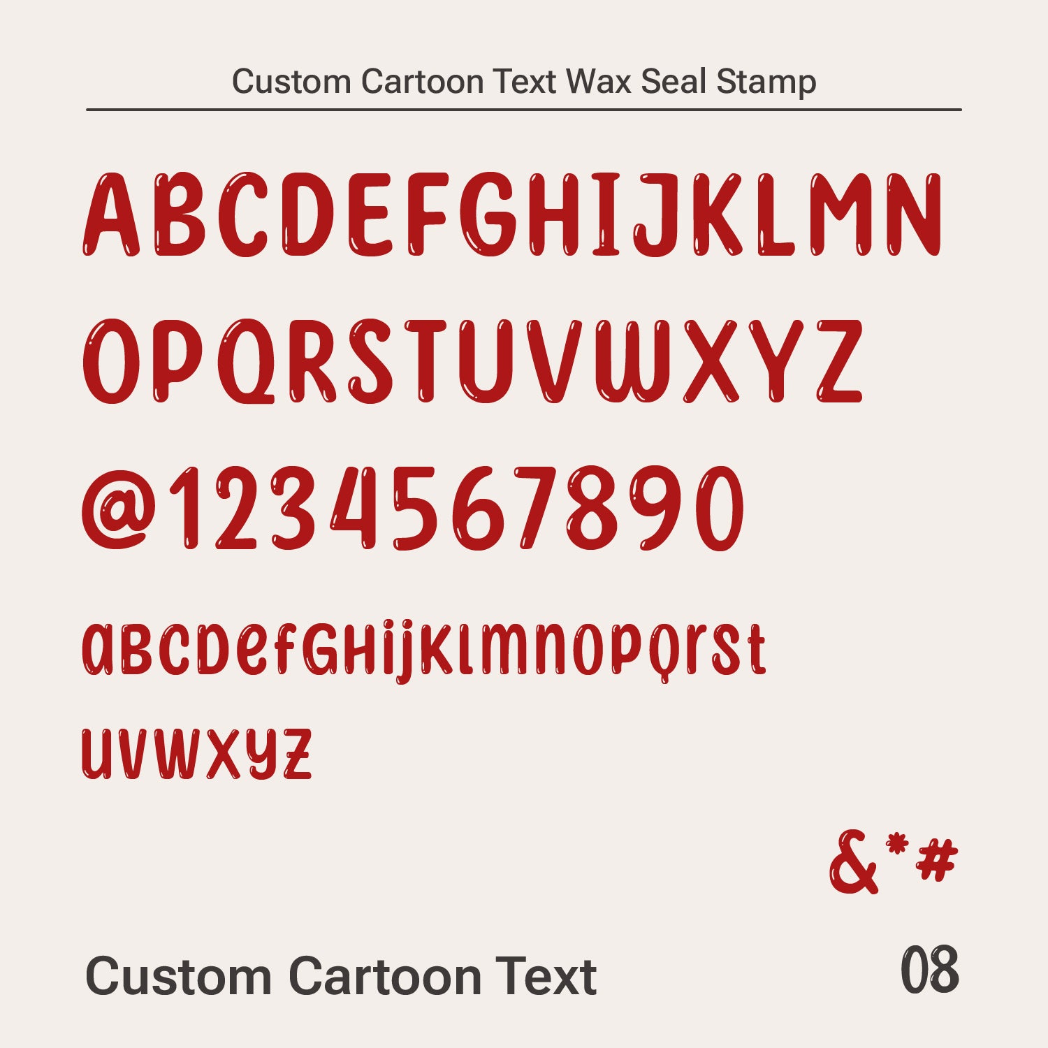 Carimbo de Sinete de Lacre com Texto Cartoon Personalizado (10 Fontes)-12