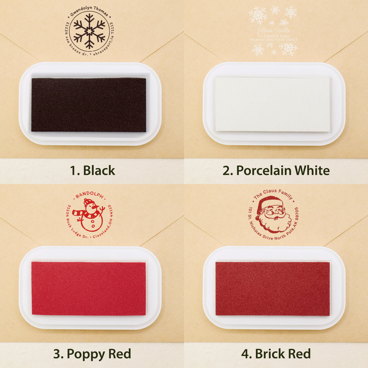 Carimbo de Borracha de Morada de Natal Personalizado (18 Designs) sku
