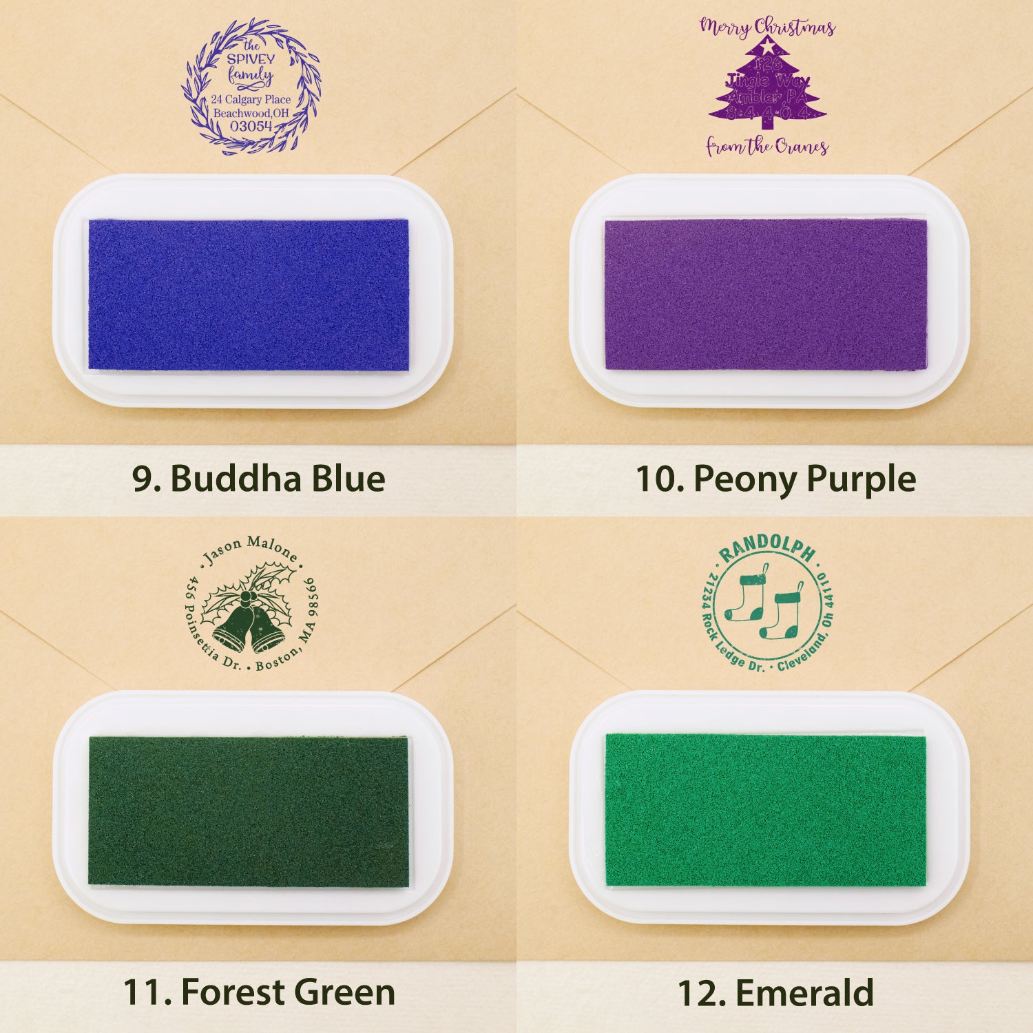 Carimbo de Borracha de Morada de Natal Personalizado (18 Designs) sku3