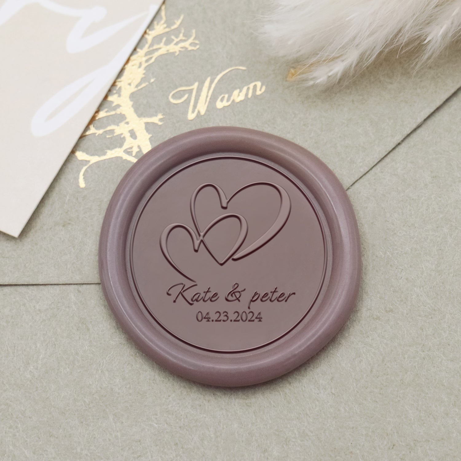 Custom Mustache & Lips Wedding Wax Seal Stamp-20 1