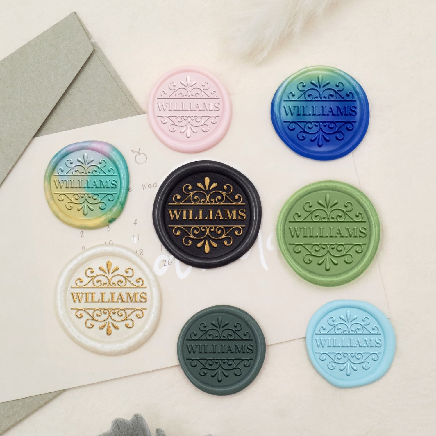 Custom Name Wax Seal Stamp (18 Designs)-7 3