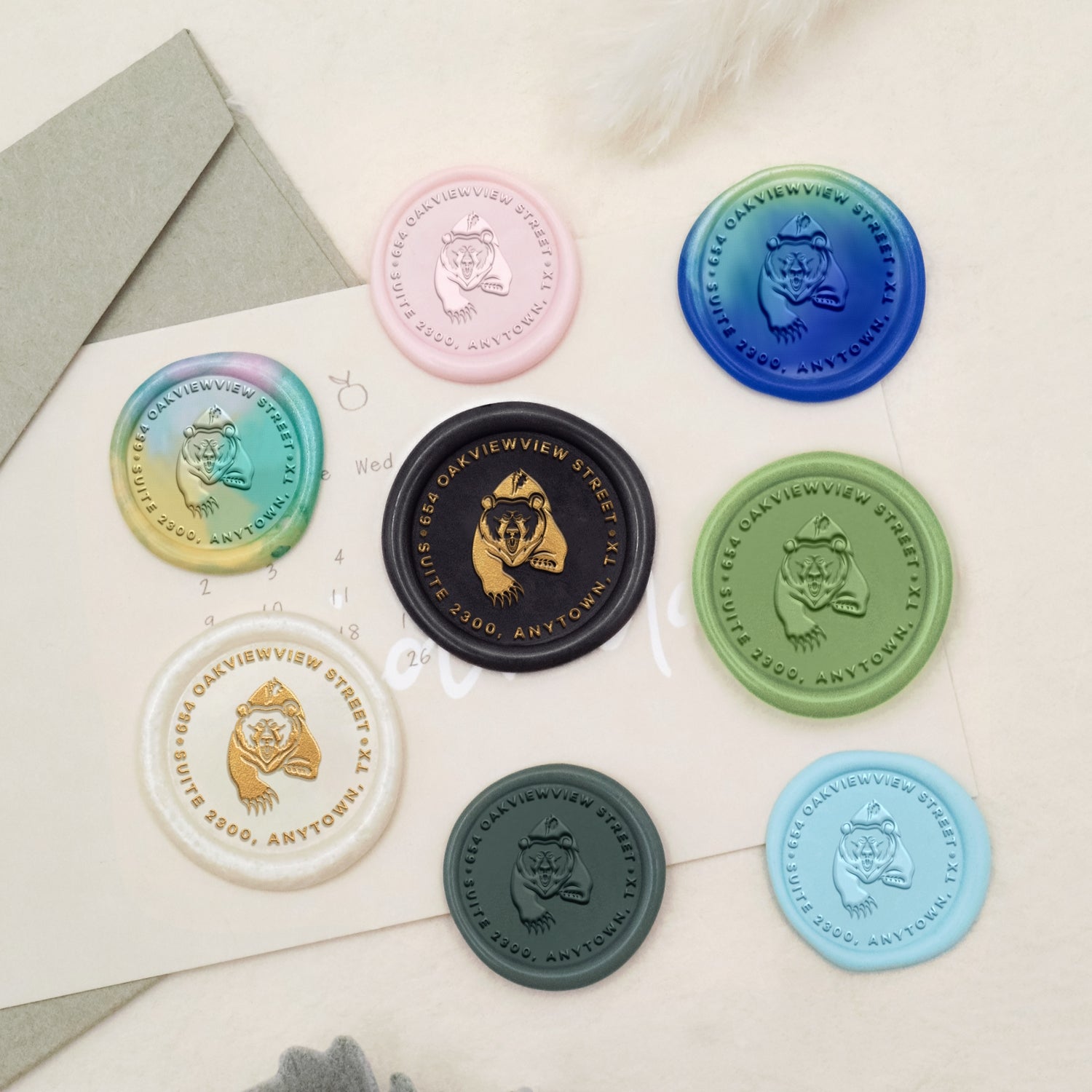 Carimbo de Sinete de Lacre de Morada de Urso Personalizado 3