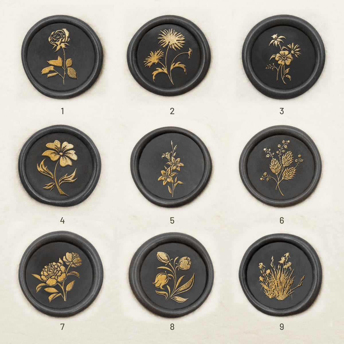 Carimbo de Sinete de Lacre Botânico (18 Designs)-sku1