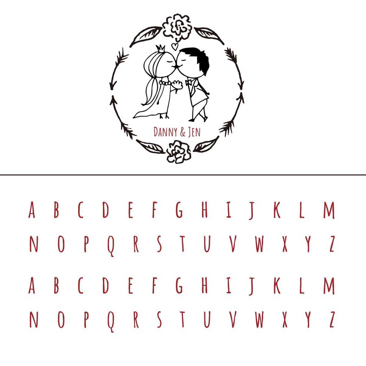 Carimbo de Sinete de Lacre de Casamento Personalizado para Casais Marionetas 22