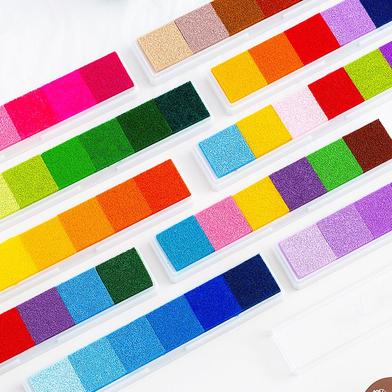 Conjunto de Almofada de Carimbo de Tinta Gradiente Longa Cor de Doce a
