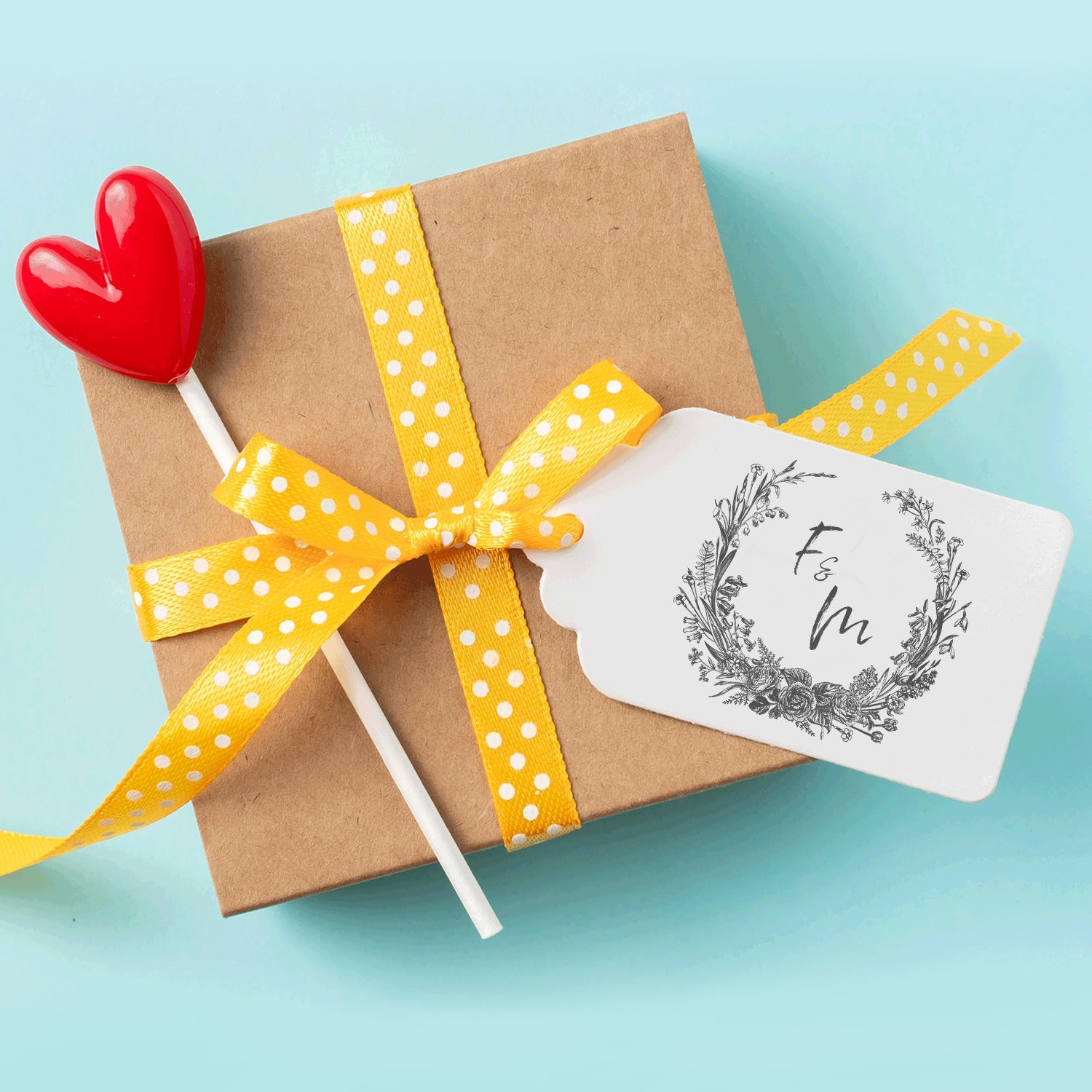 Carimbo de Borracha de Monograma de Casamento Botânico Personalizado - Estilo 11 wd1