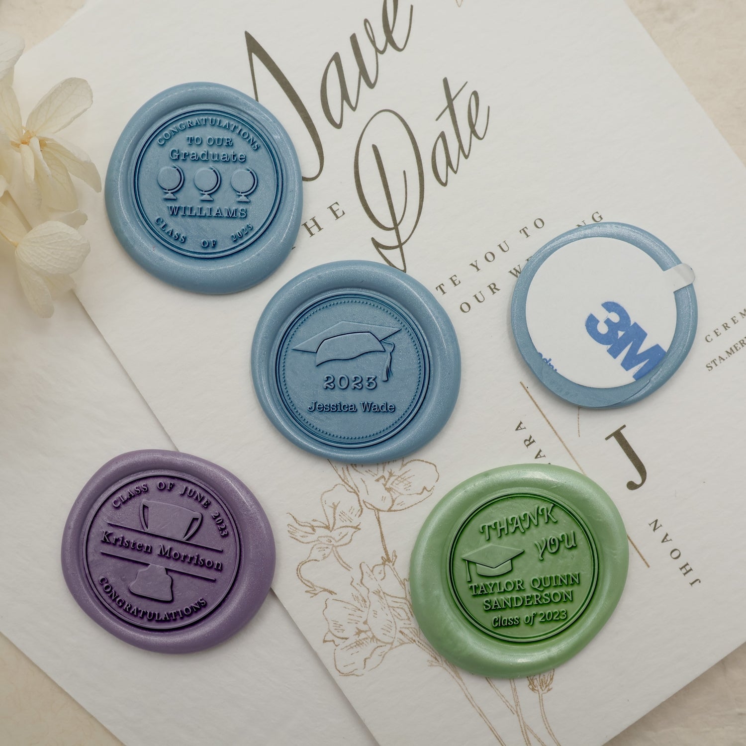 Carimbo de Sinete de Lacre de Graduação Personalizado (27 Designs)-3