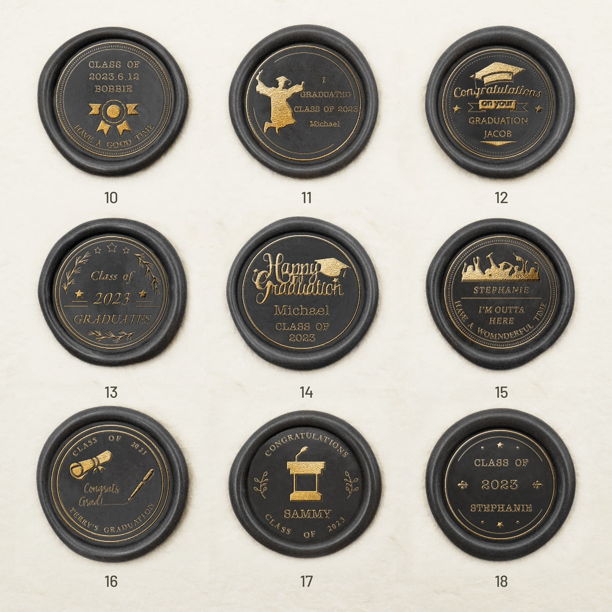 Carimbo de Sinete de Lacre de Graduação Personalizado (27 Designs)-sku2