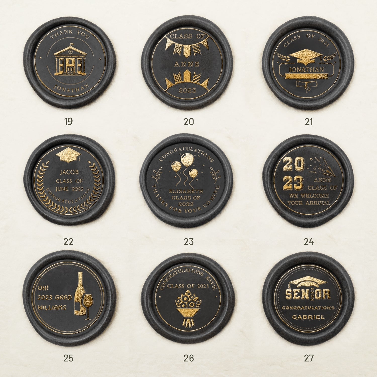 Carimbo de Sinete de Lacre de Graduação Personalizado (27 Designs)-sku3