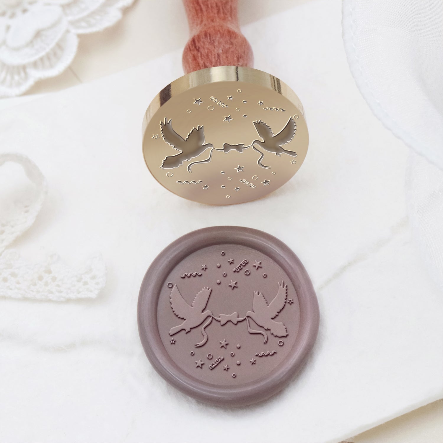 Wedding Celebration Love Birds Wax Seal Stamp 1