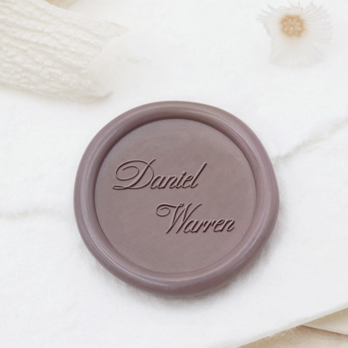 Carimbo de Sinete de Lacre Personalizado Minimalista com Nome para Casamento - Estilo 8 1