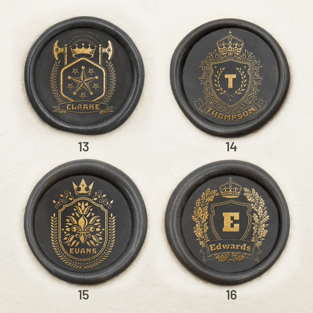 Carimbo de Sinete de Lacre de Brasão Familiar Personalizado (18 Designs) sku-4