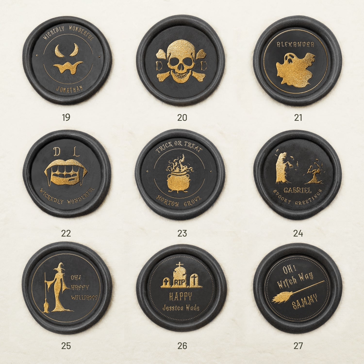 Carimbo de Sinete de Lacre de Nome Personalizado de Halloween-sku3