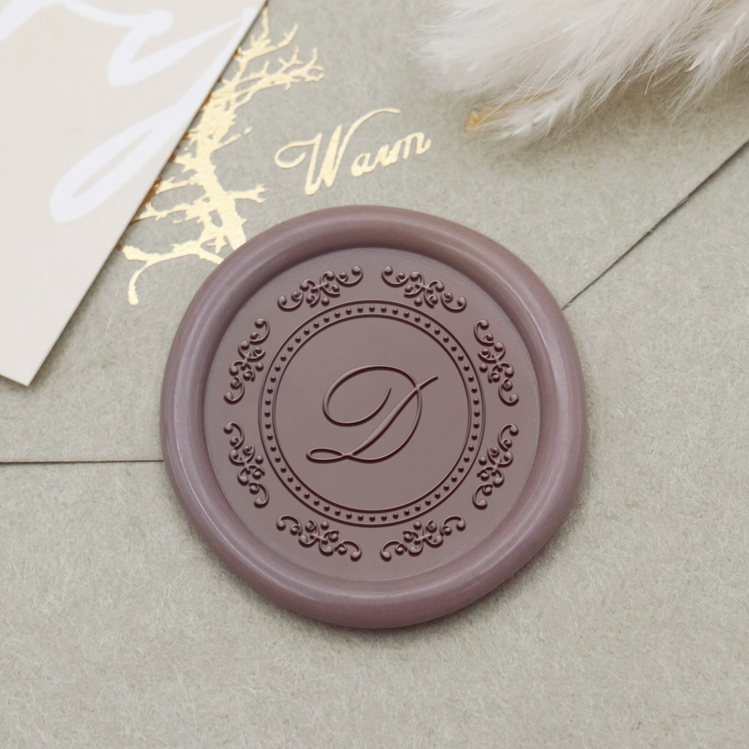 Sinete de Lacre Personalizado com Inicial Sussurros Enigmáticos - Estilo 19 1