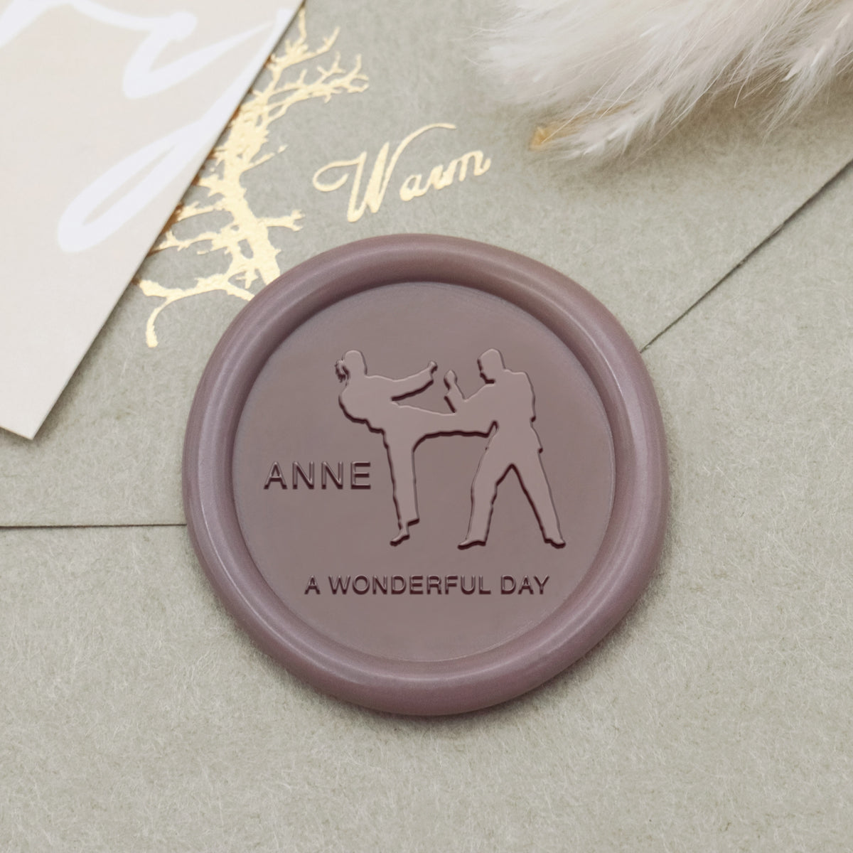 Carimbo de Sinete de Lacre Personalizado com Nome de Desportos de Artes Marciais - Stamprints1