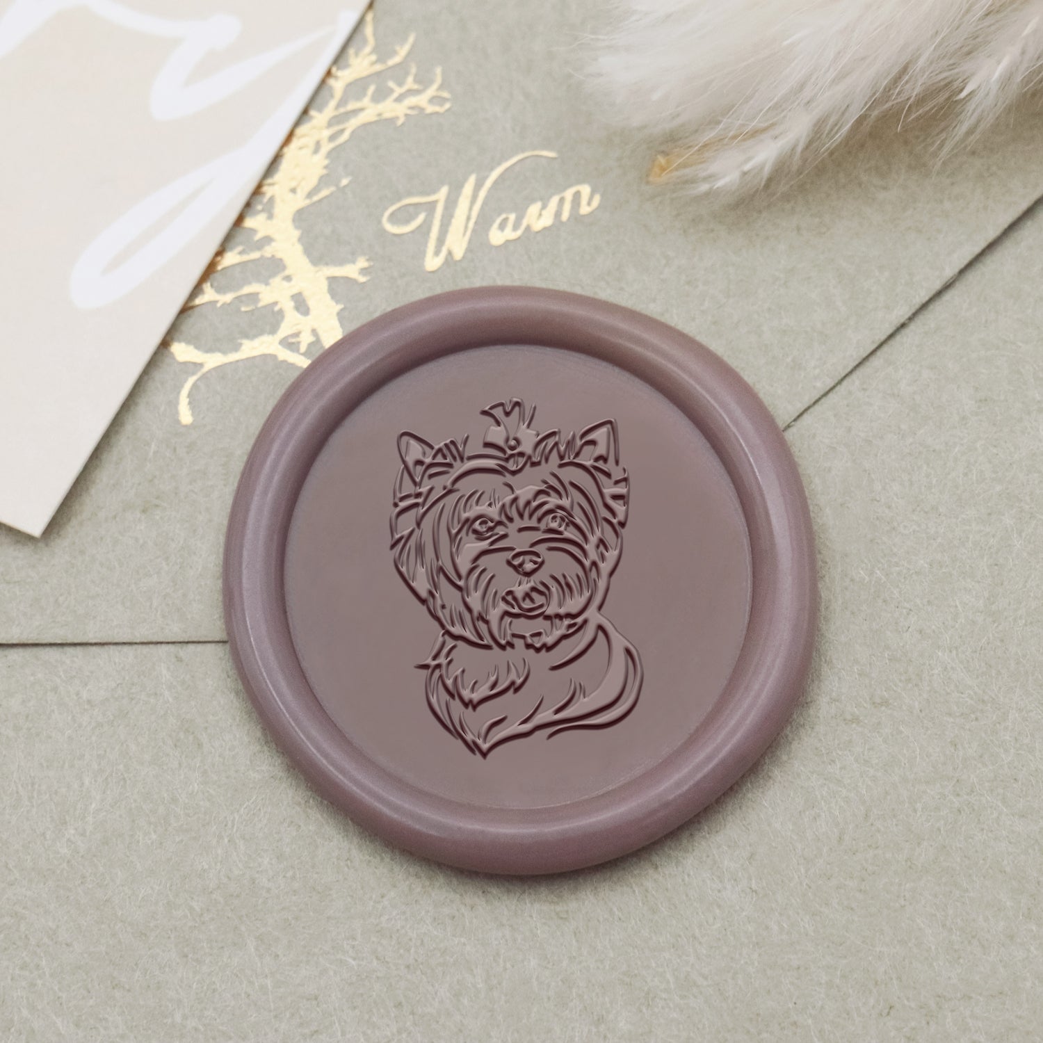 Carimbo de Sinete de Lacre de Cão Yorkshire Terrier - Stamprints1