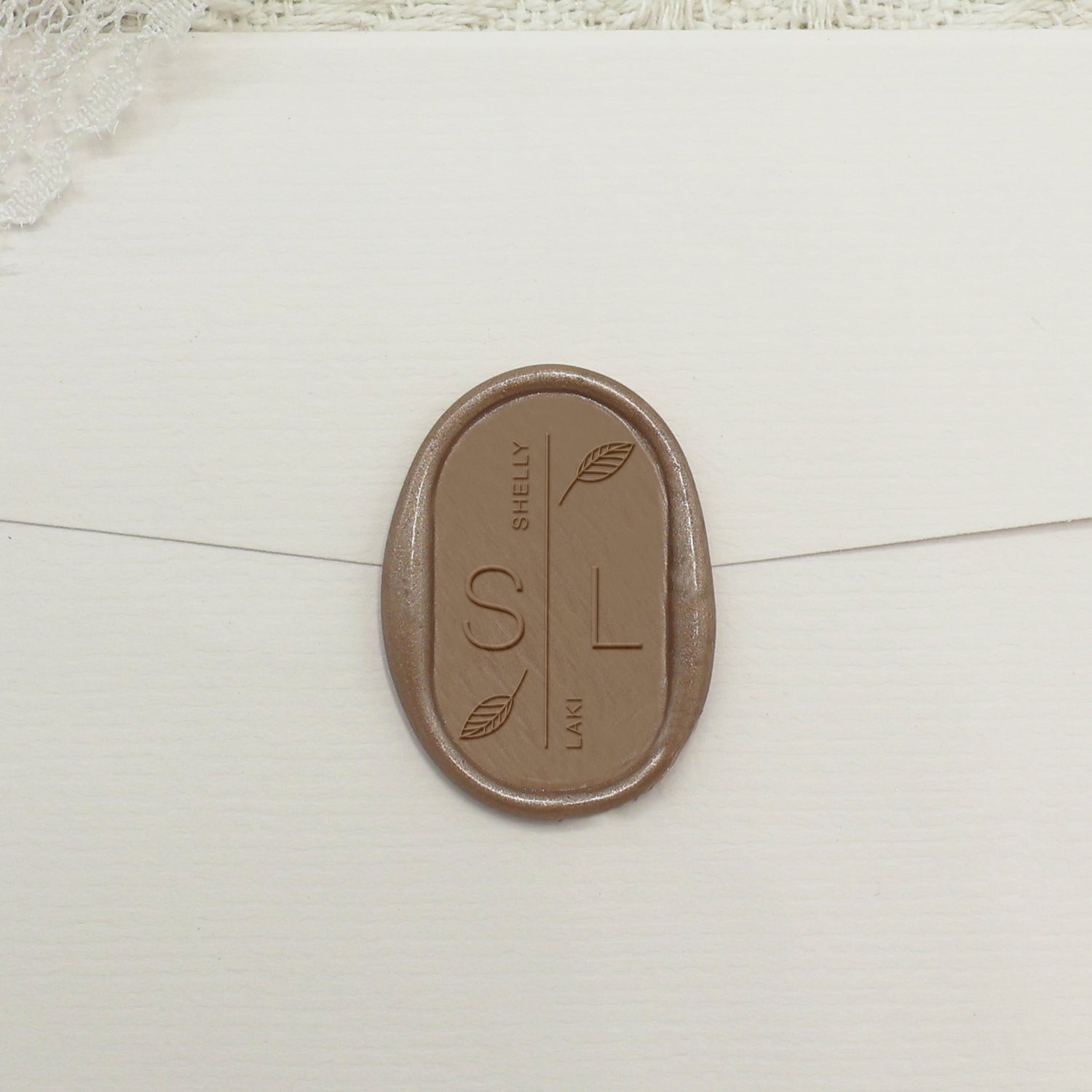 Carimbo de Sinete de Lacre Oval Personalizado para Casamento - Estilo 12 1