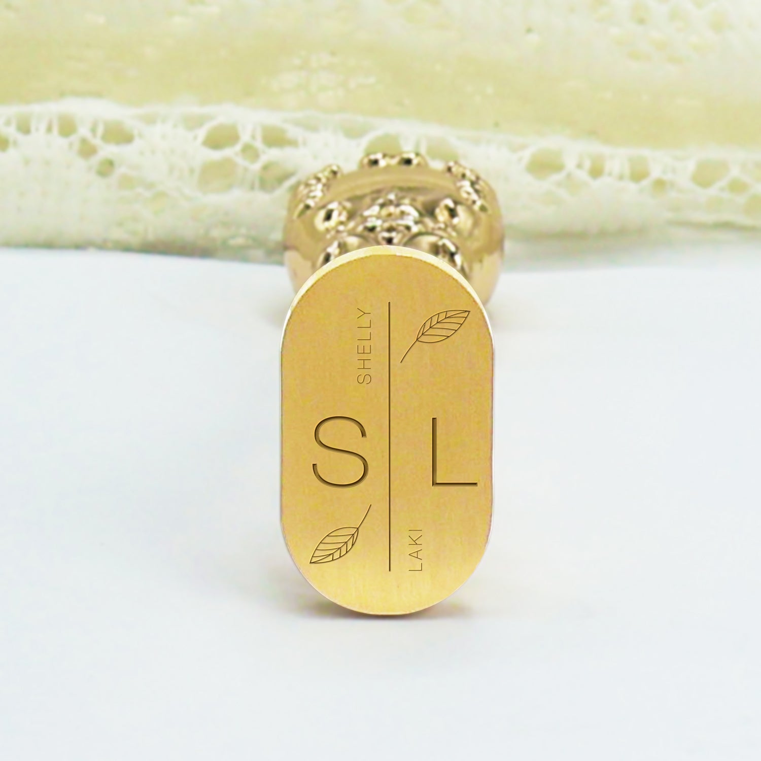 Carimbo de Sinete de Lacre de Casamento Oval Personalizado - Estilo 12 4