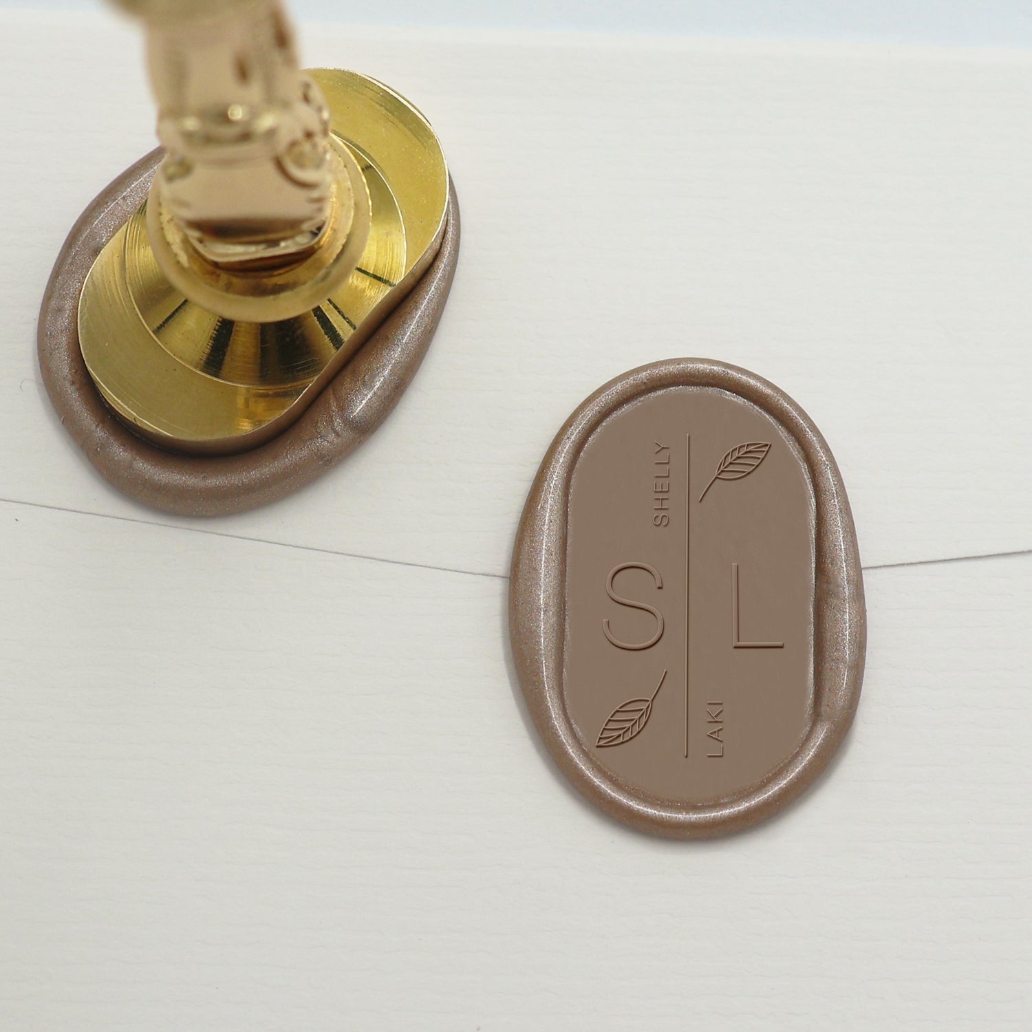 Carimbo de Sinete de Lacre Oval Personalizado para Casamento - Estilo 12 2