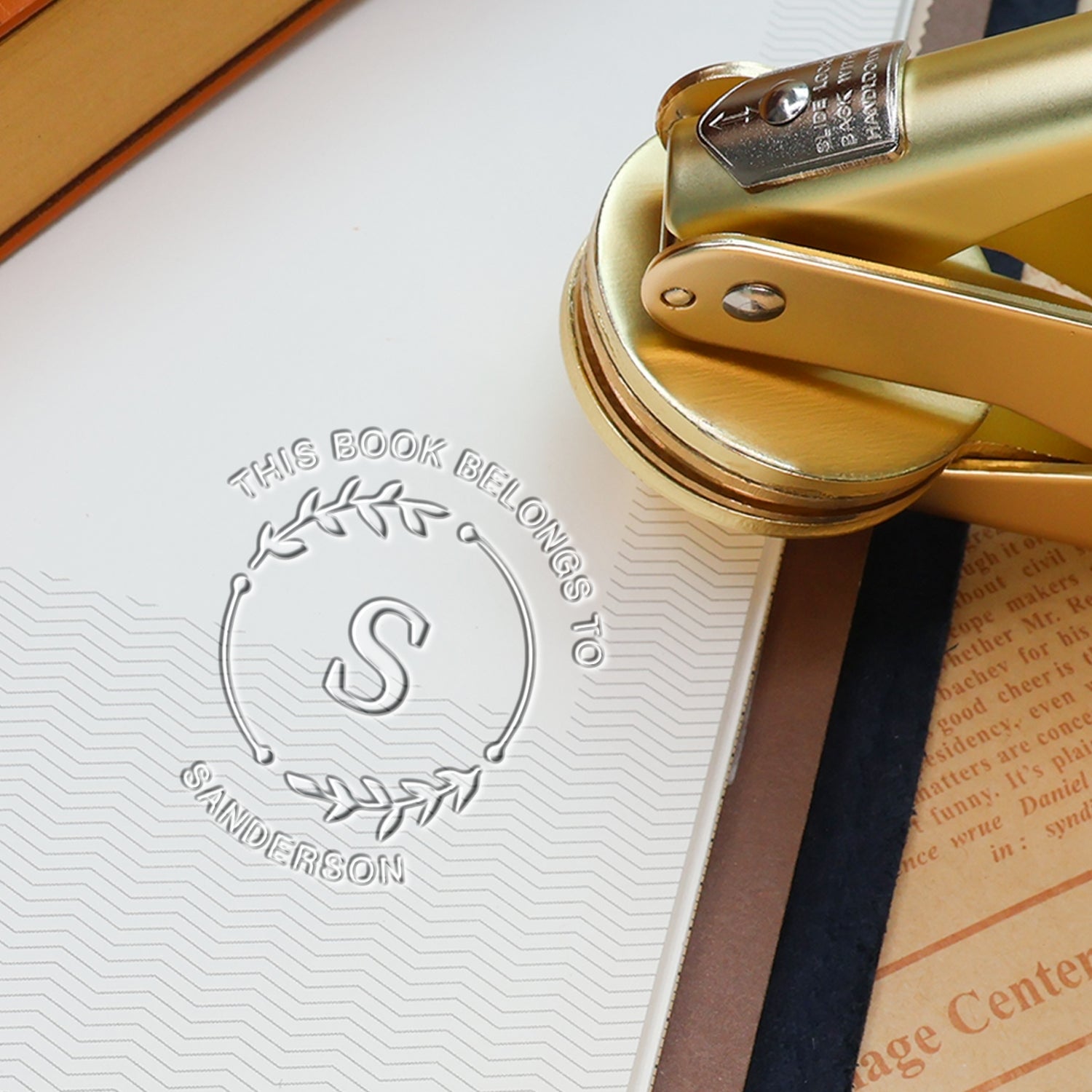 Custom Branches and Initials Book Embosser Custom Branches and Initials Book Embosser101