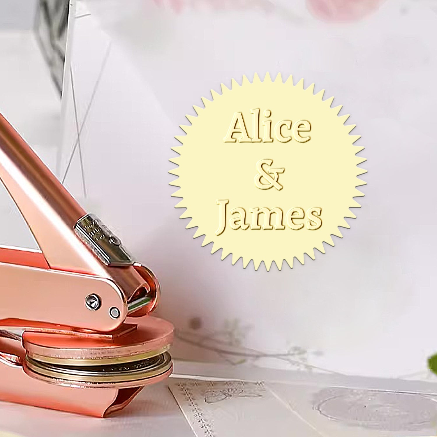 Chancela de Casamento Personalizada com Nome Minimalista - Estilo 9 Chancela de Casamento Personalizada com Nome Minimalista - Estilo 91-91