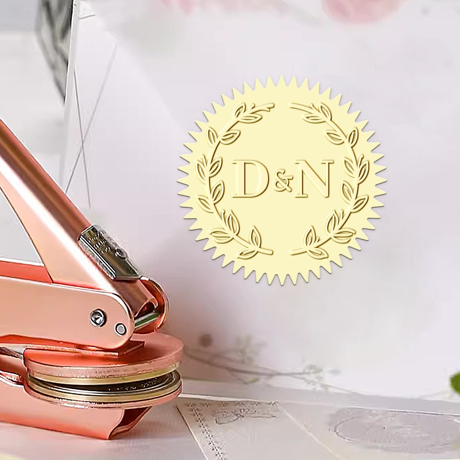 Chancela de Inicial de Monograma de Casamento Personalizado Twigs 1-31