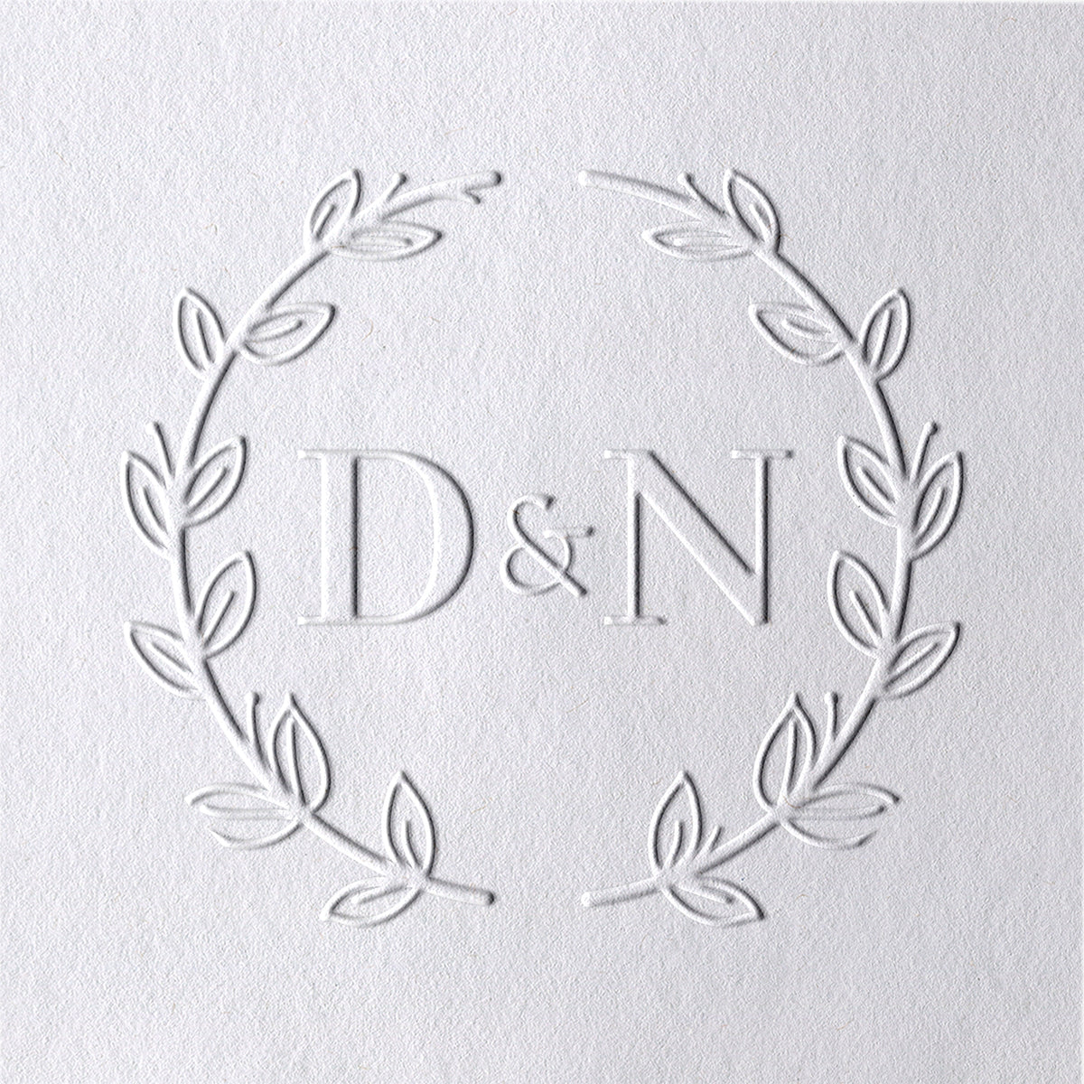 Custom Twigs Wedding Monogram Initial Embosser 311