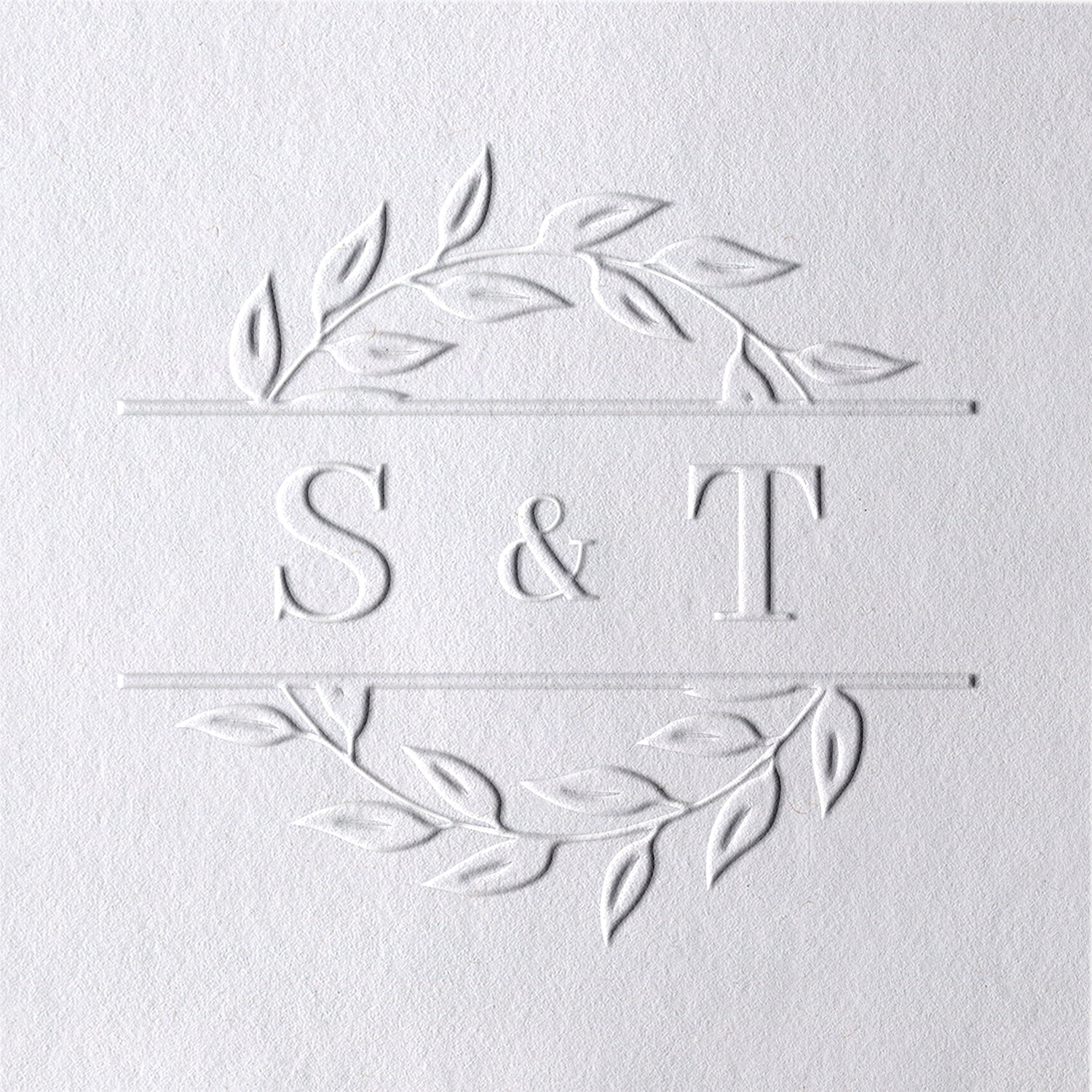 Custom Twin Branch Initial Wedding Embosser 271