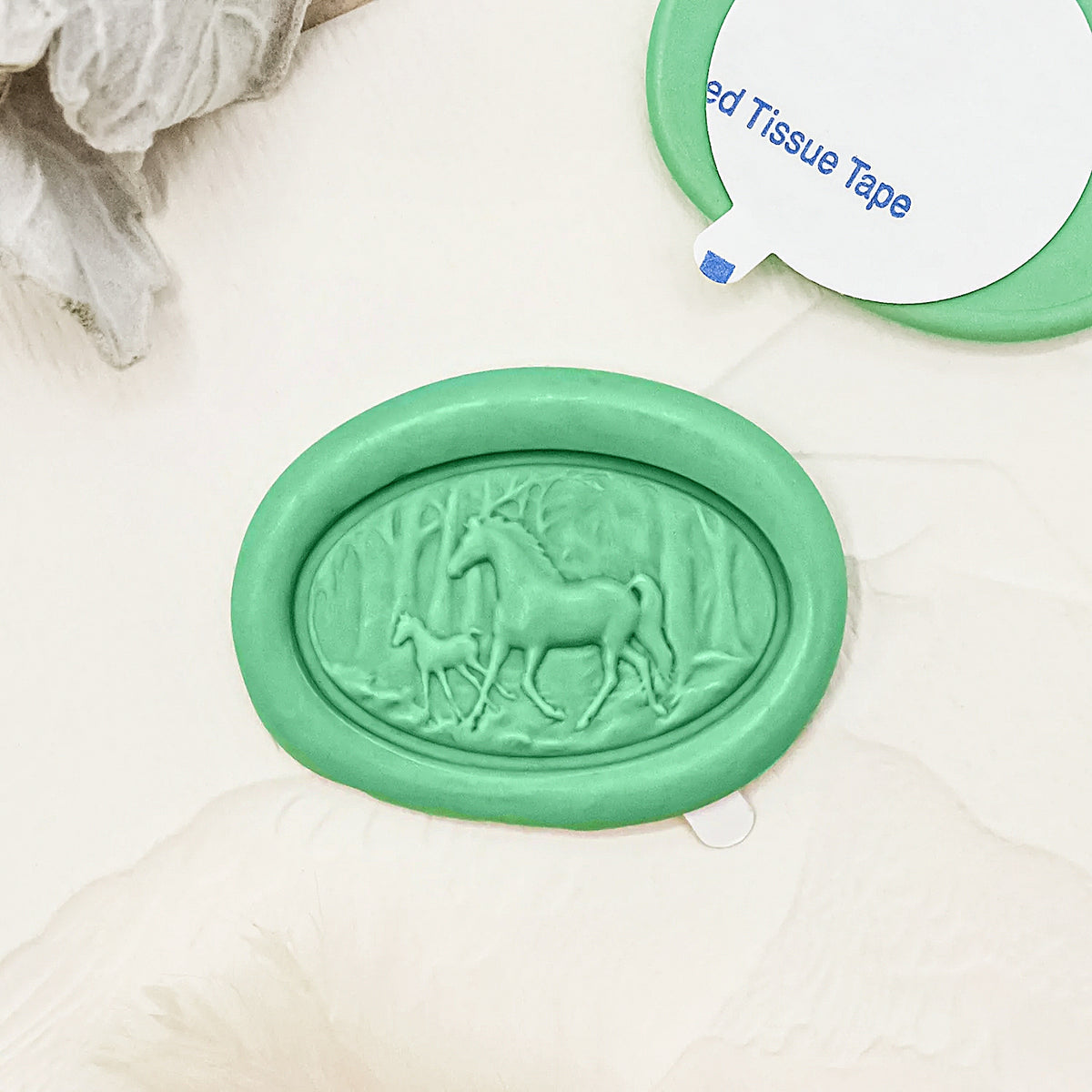 Adesivos de Sinete de Lacre Autocolante com Cavalo em Relevo 3D 2-1