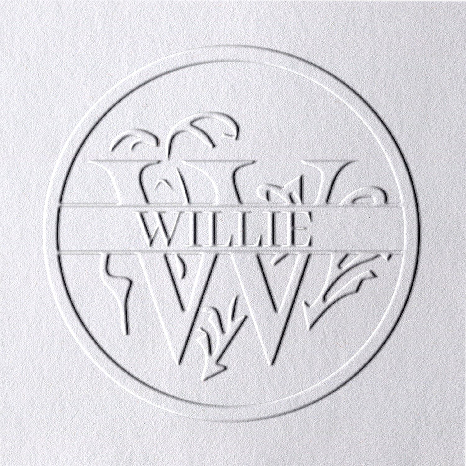 Chancela de Nome Floral Personalizada de 26 Letras - W W1