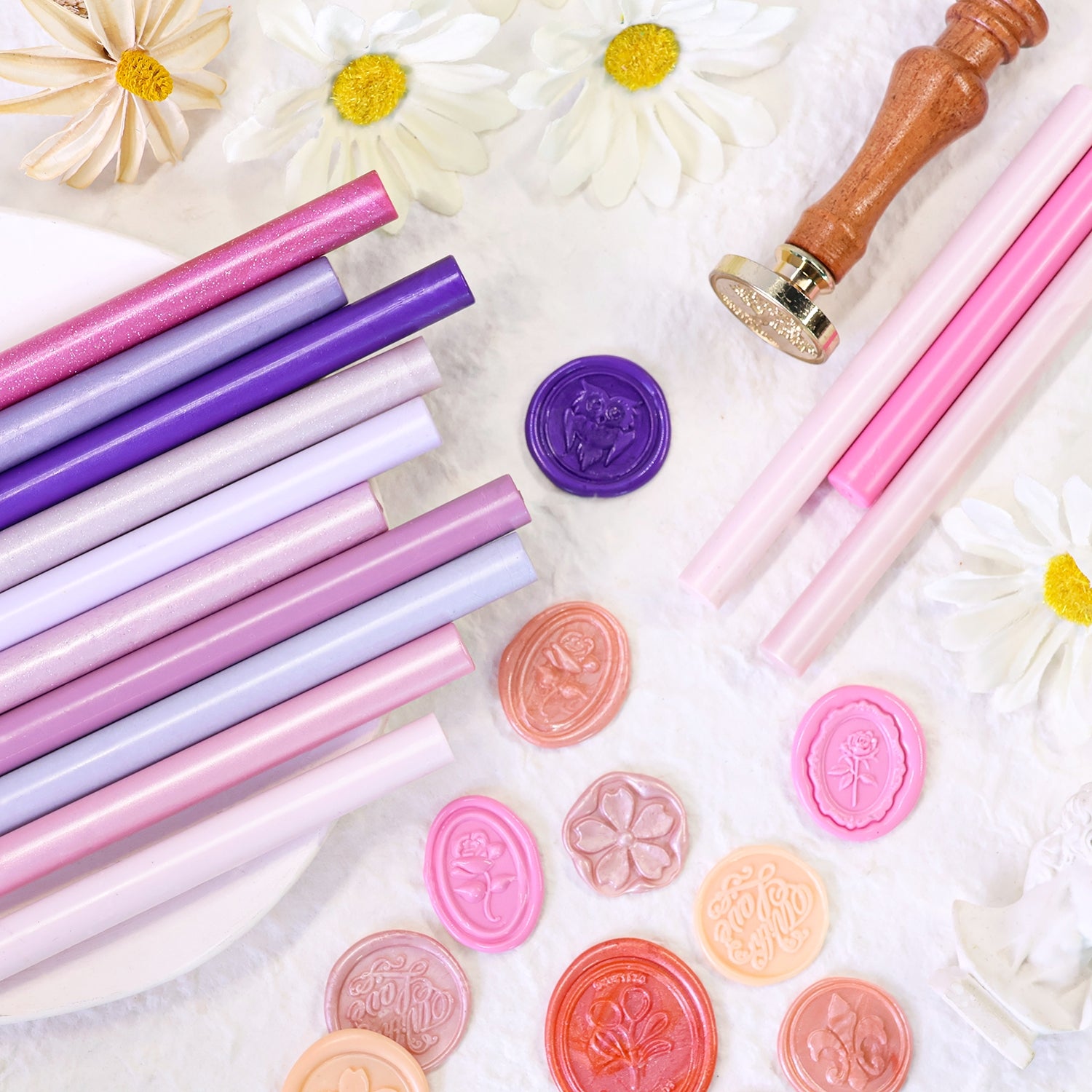 Conjunto de Bastões de Lacre Rosa (20 Peças Aleatórias)1