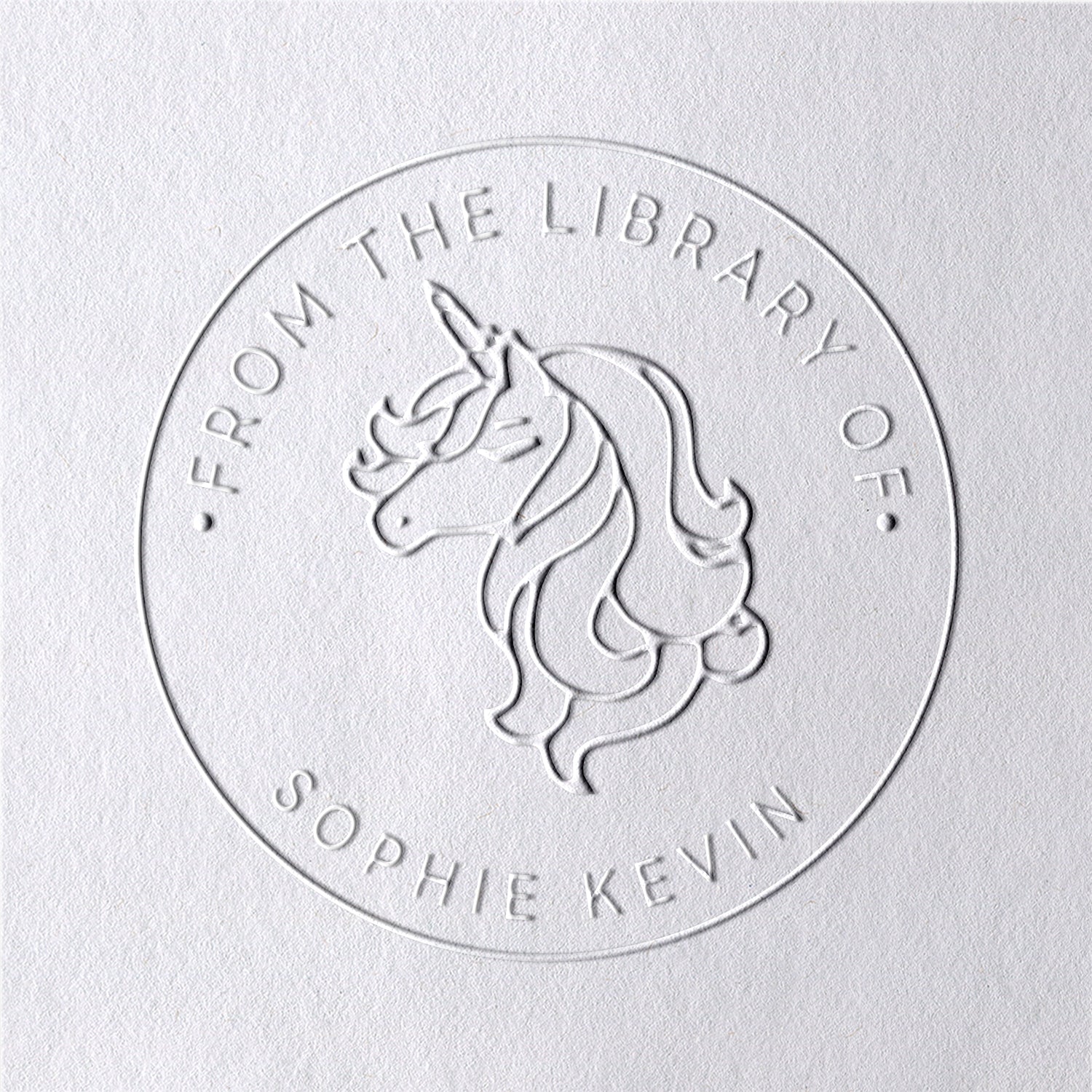 Chancela de Livro Unicórnio Personalizado da Biblioteca2