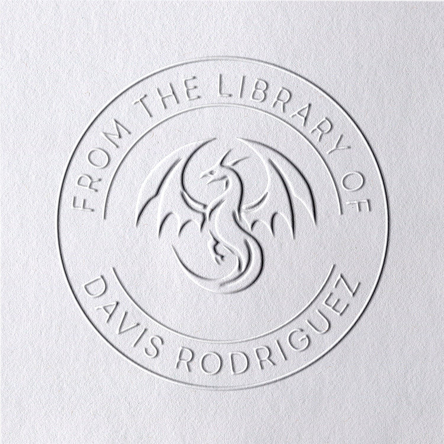 Chancela de Livro Dragão Personalizado da Biblioteca2