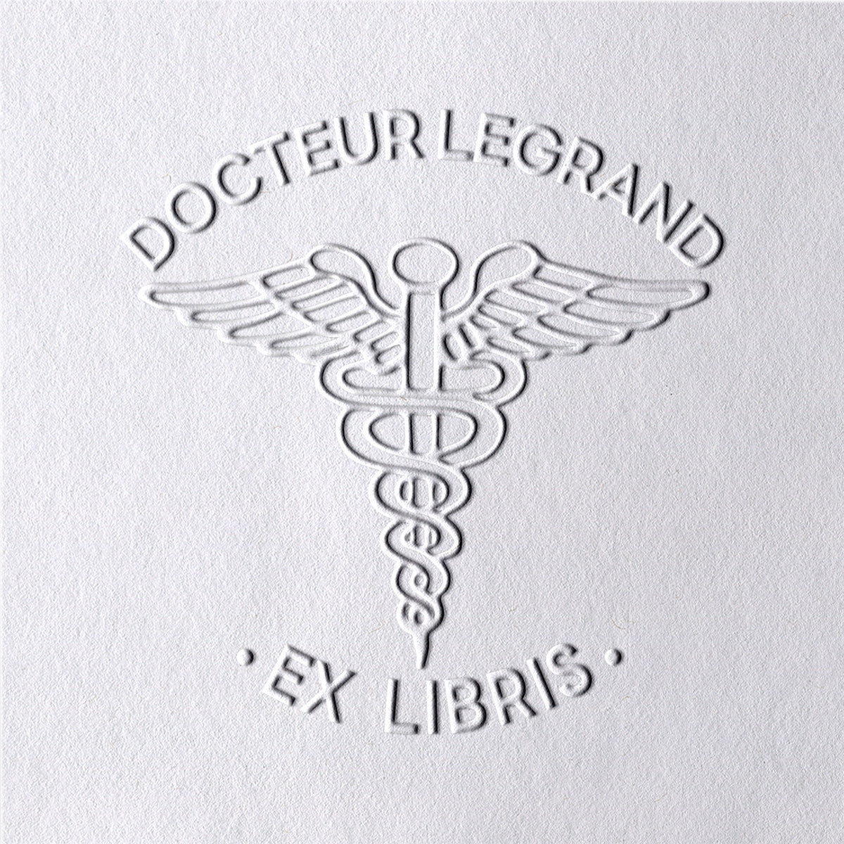 Chancela de Livros Ex-Libris Caduceu Personalizado2