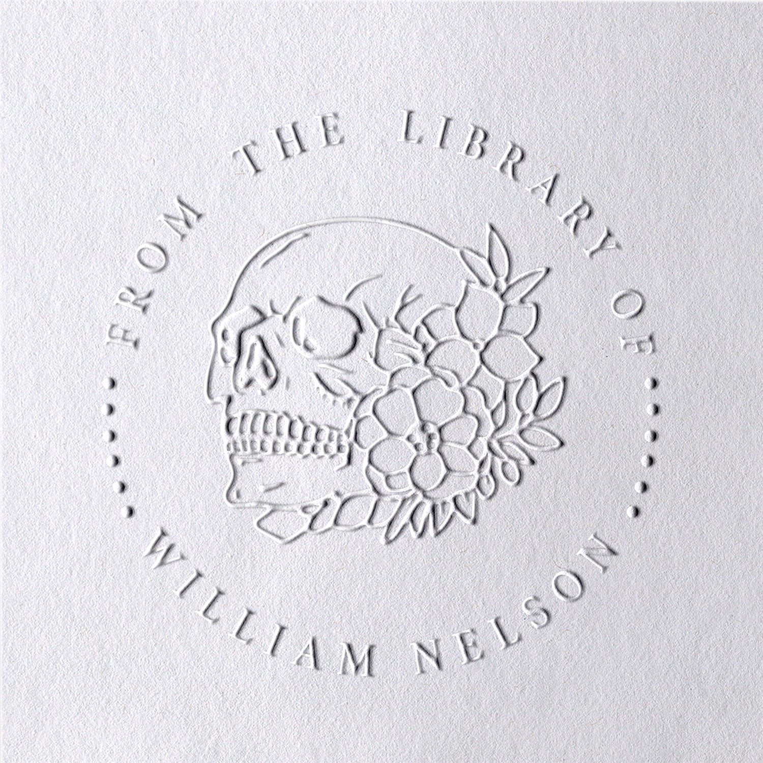 Chancela de Livro Personalizada Caveira da Biblioteca2