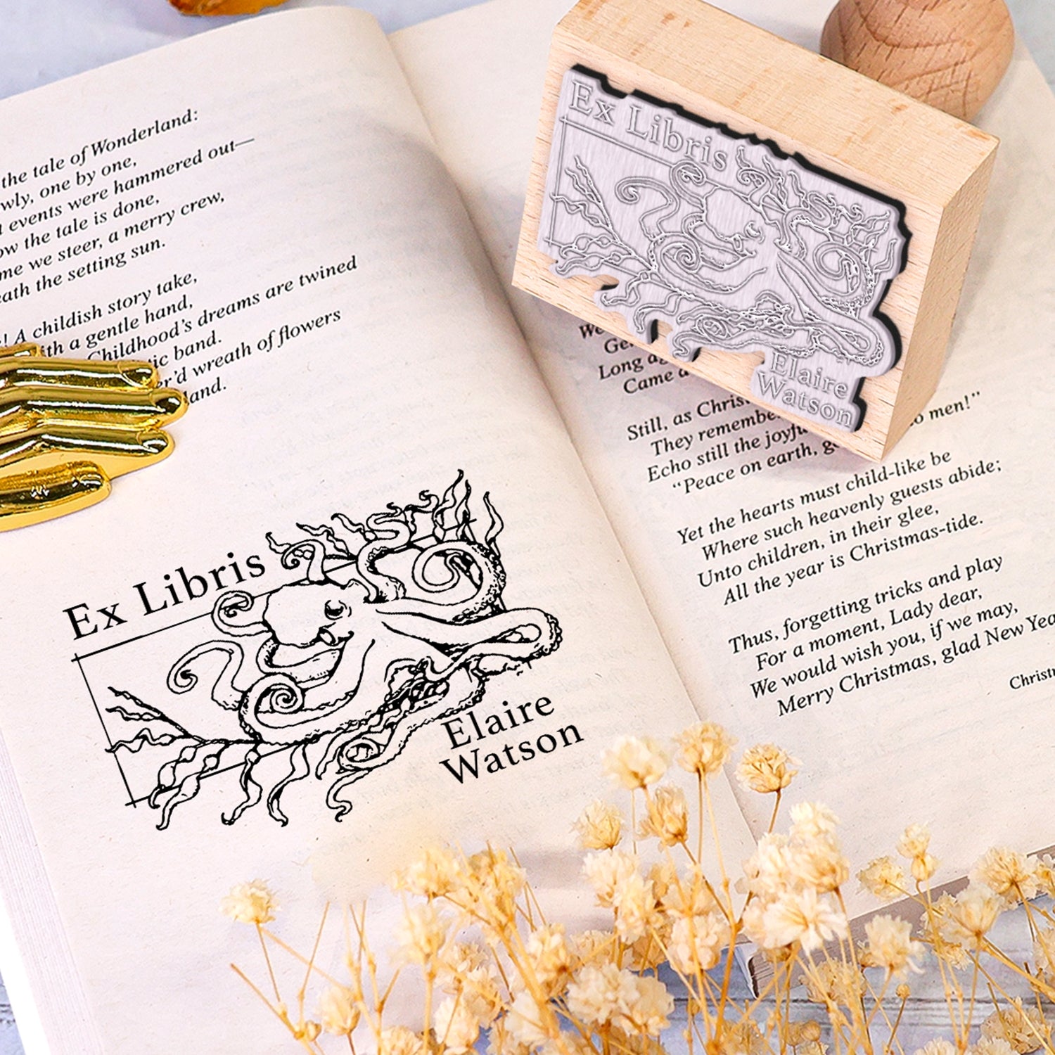 carimbo de borracha personalizado para livros uso capa de livro