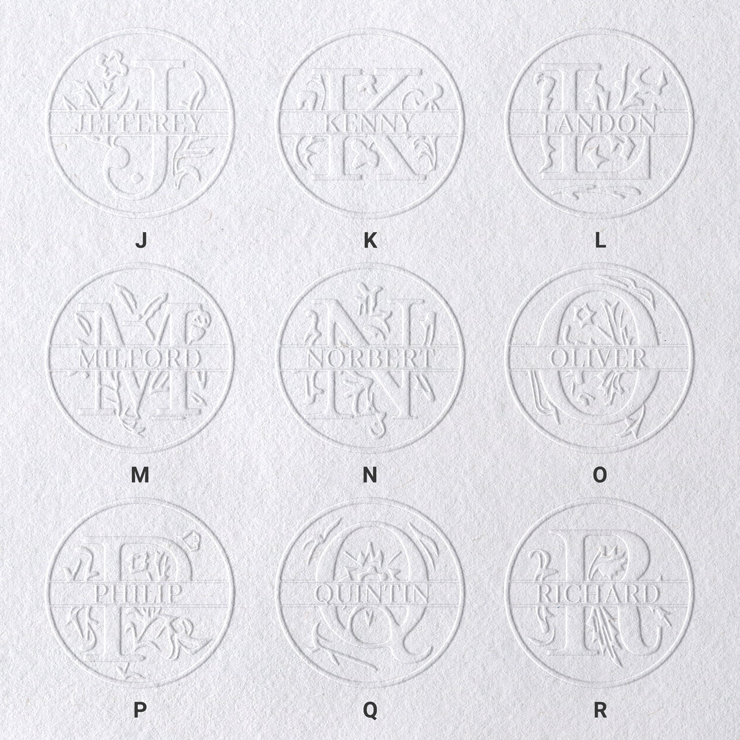 Chancela de Nome Floral Personalizado de 26 Letras sku-21