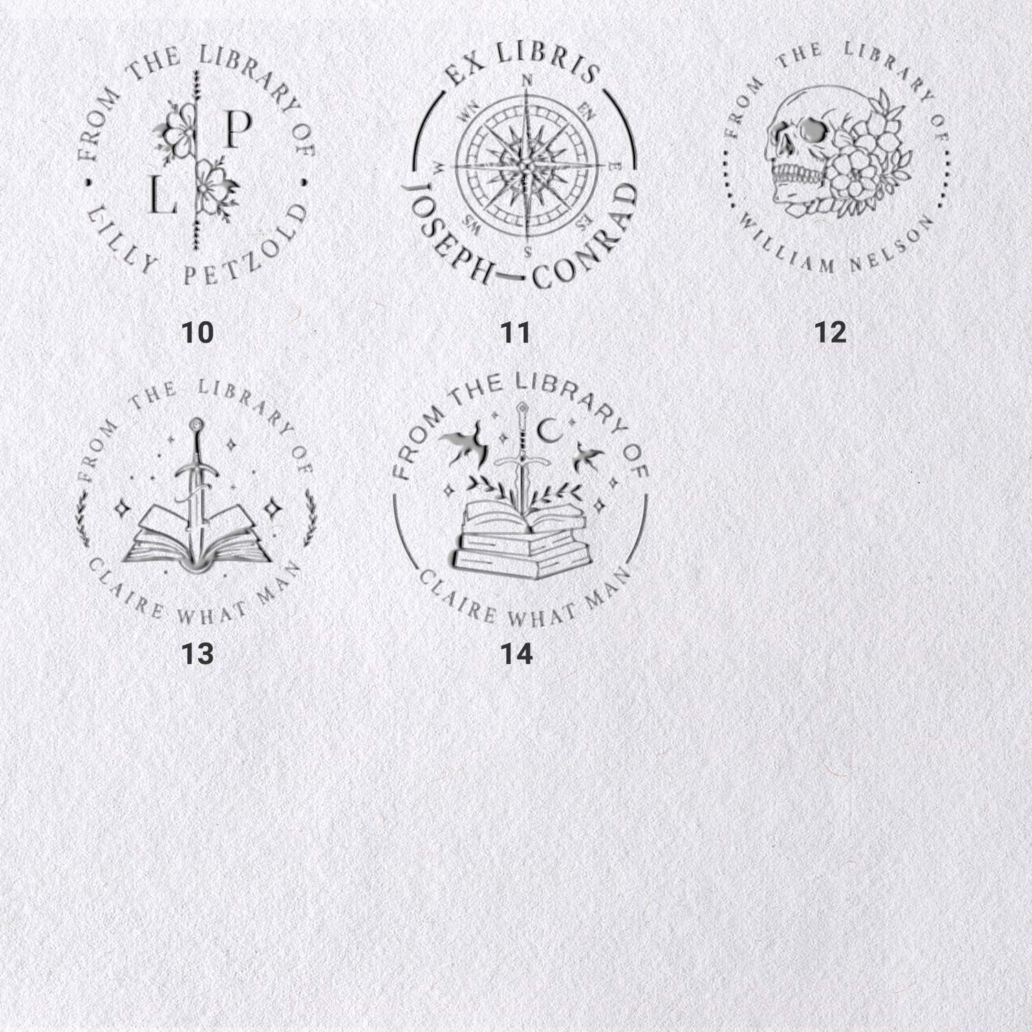 Chancela Personalizada para Livros (12 Designs)4