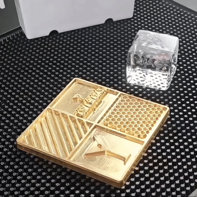 Guia de placa de gravação de cubos de gelo de latão personalizado