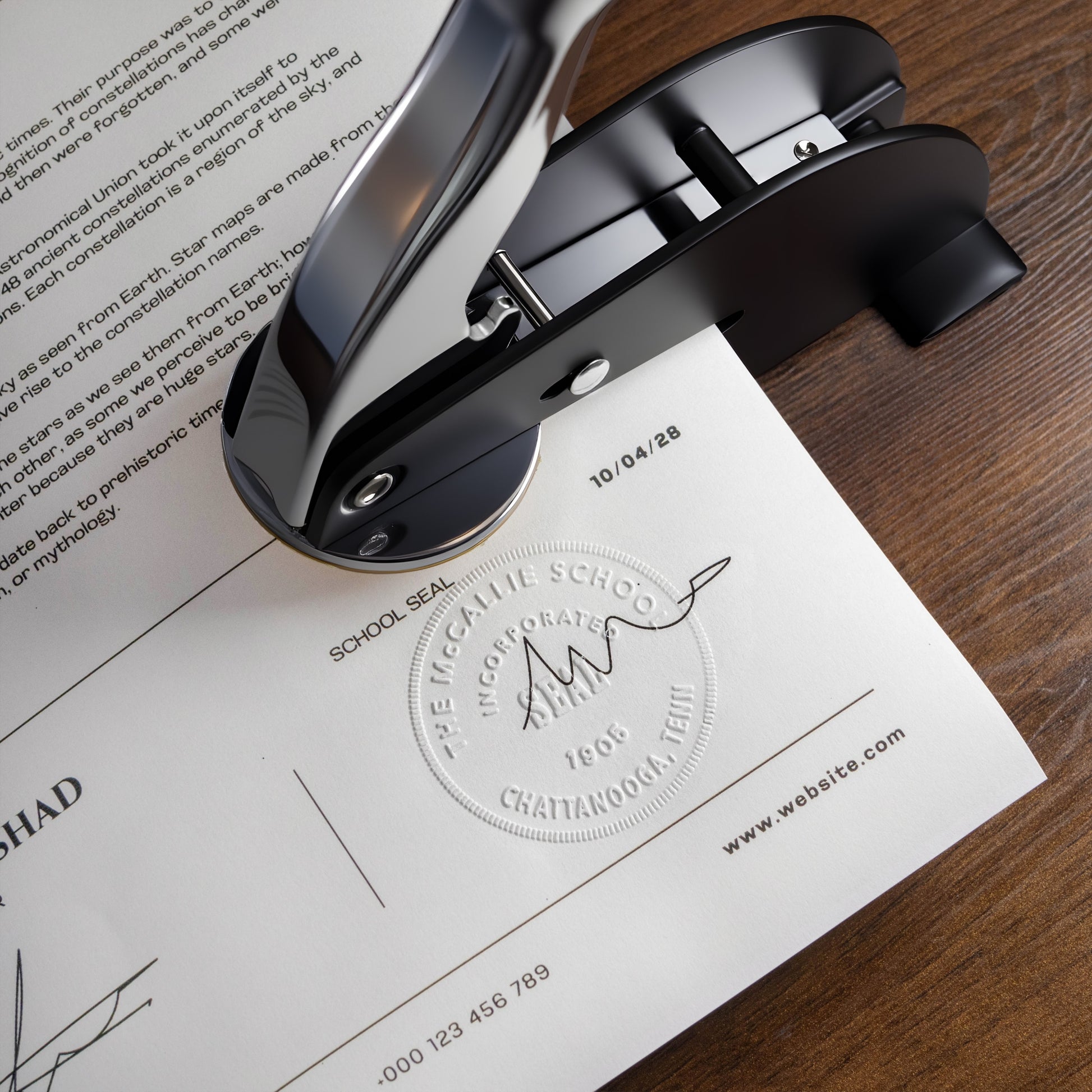 Chancelas de Secretária de Design Personalizado com a Sua Arte - Edição Grande de 52mm - Stamprints121