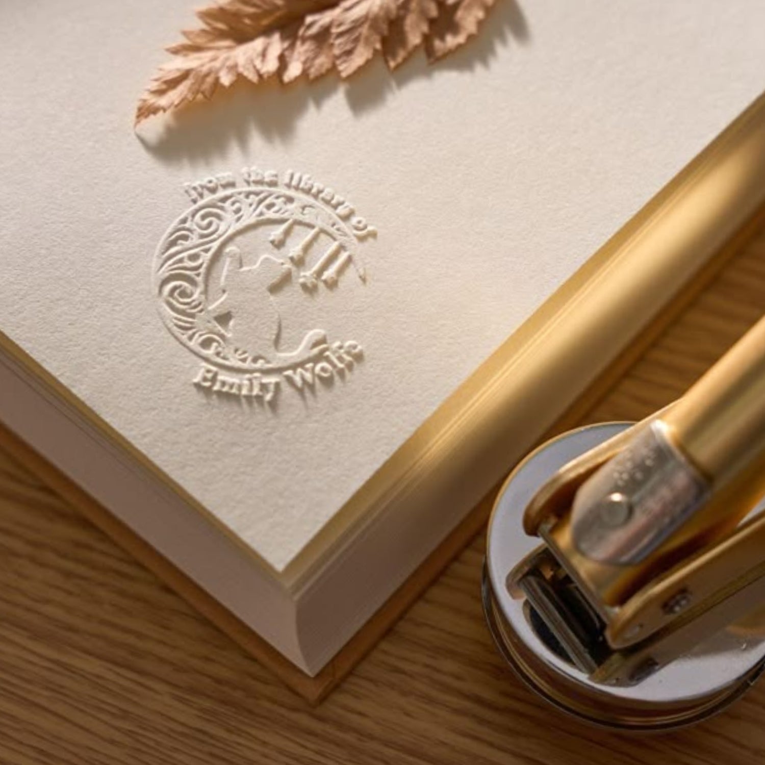 Custom Embosser with Your Design book gold