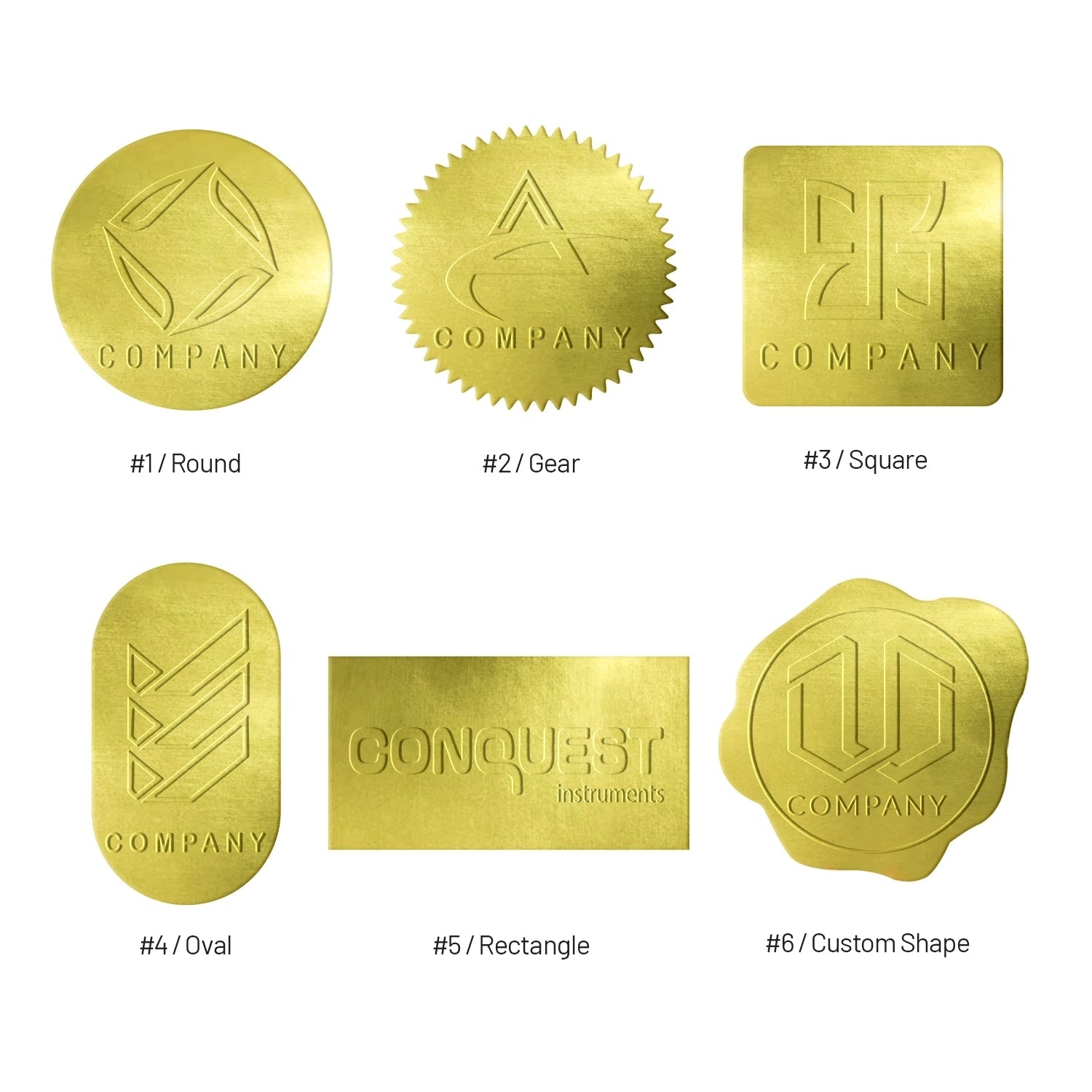 Custom Hot Foil Stamping Metallic Logo Stickers Branding Labels 