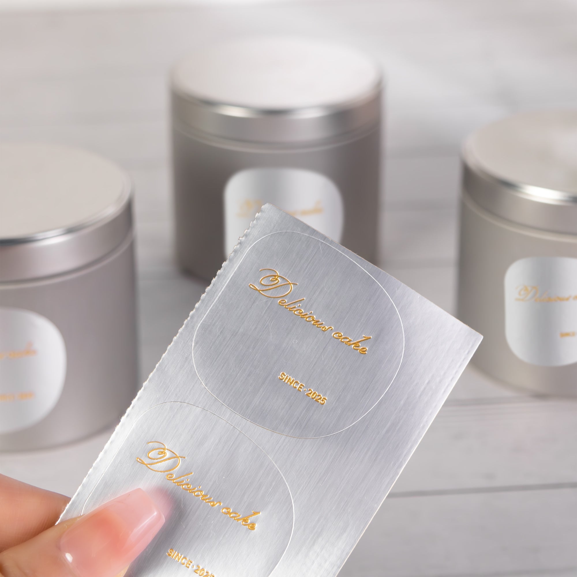 Custom Matte Metallic Foil Labels | Luxury Hot Stamped Stickers9